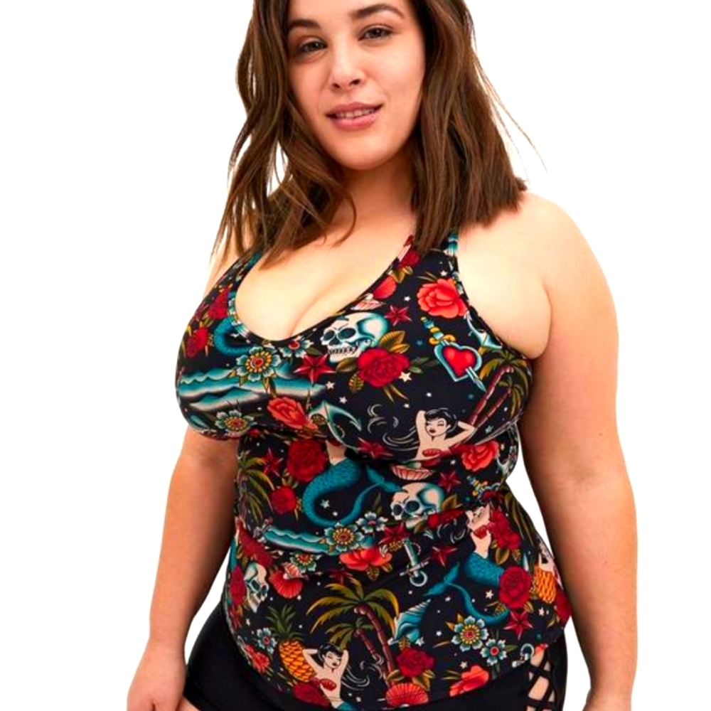 Torrid 2pc tattoo tankini
